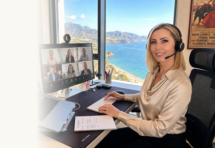 Izabela Piskorek podczas lekcji online